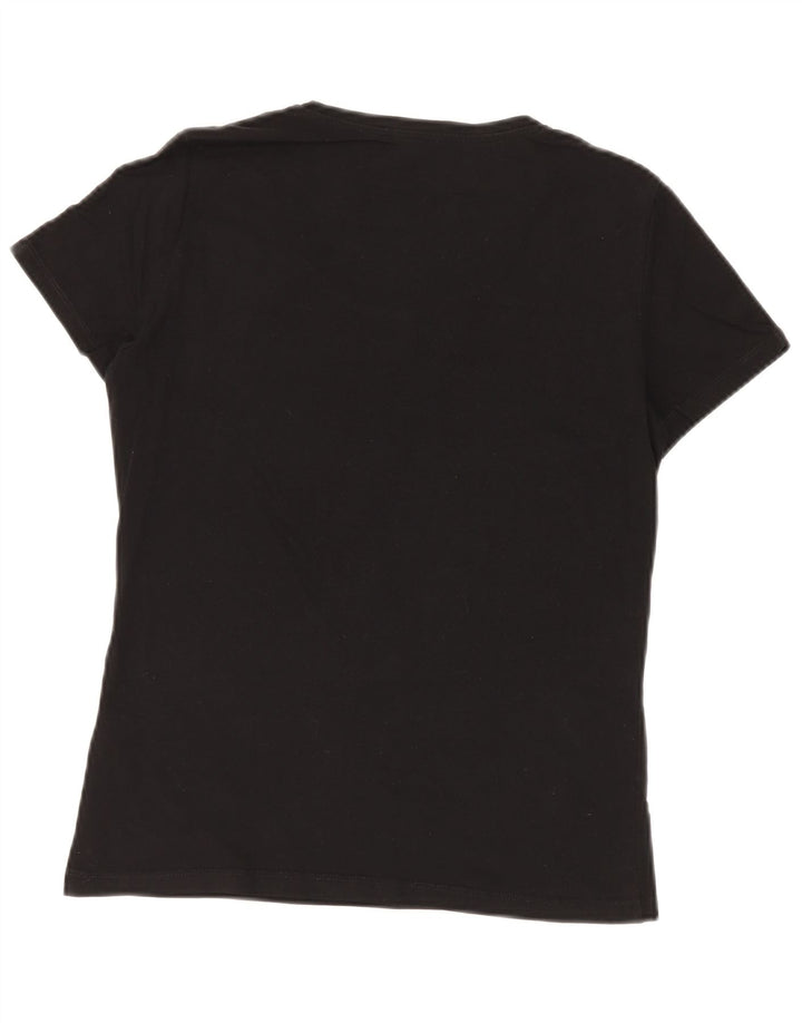 Camiseta feminina gráfica GUESS UK 8 pequena algodão preto