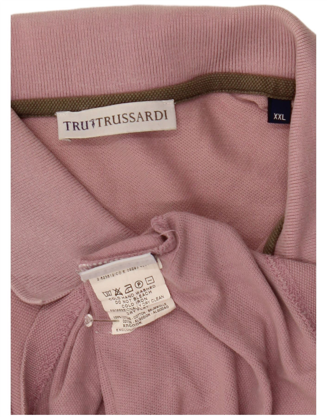 Camisa polo masculina Trussardi 2XL algodão rosa