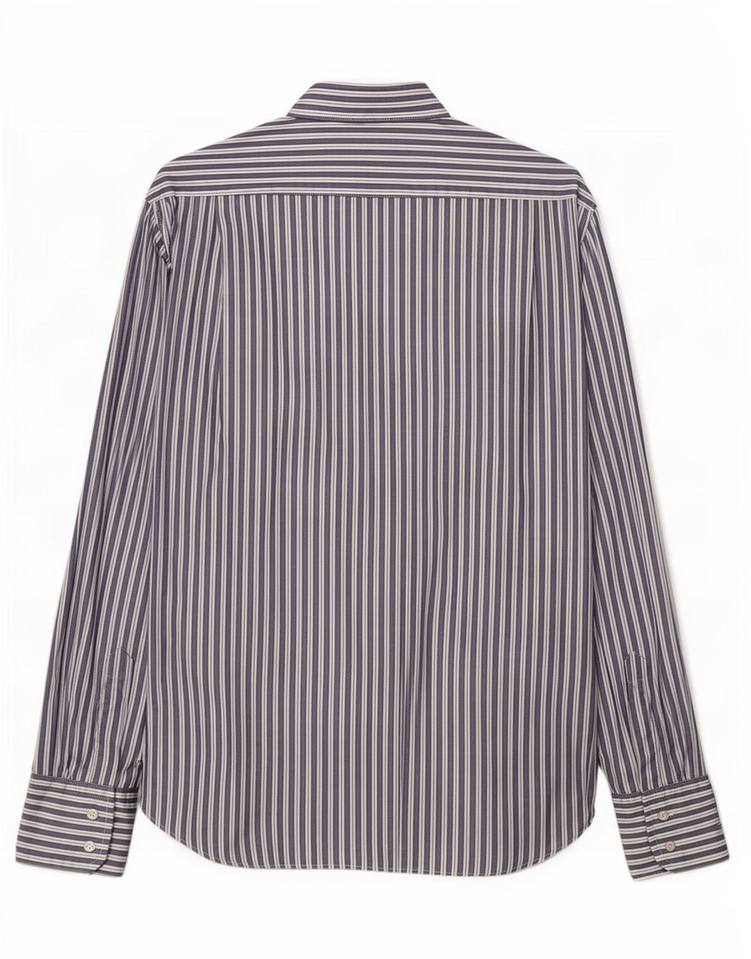 Camisa masculina Hugo Boss de algodão listrado azul médio