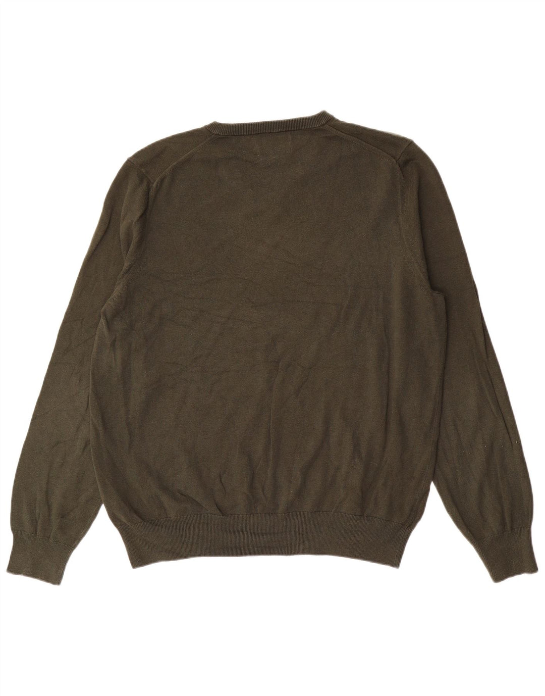 Suéter masculino Marks & Spencer com decote em V XL algodão cáqui