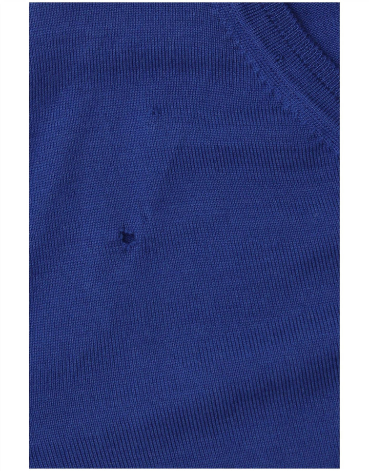 Suéter masculino Hugo Boss com decote em V XL lã virgem azul