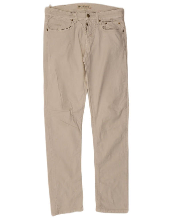 SIVIGLIA Jeans Slim Feminino W33 L33 Algodão Branco
