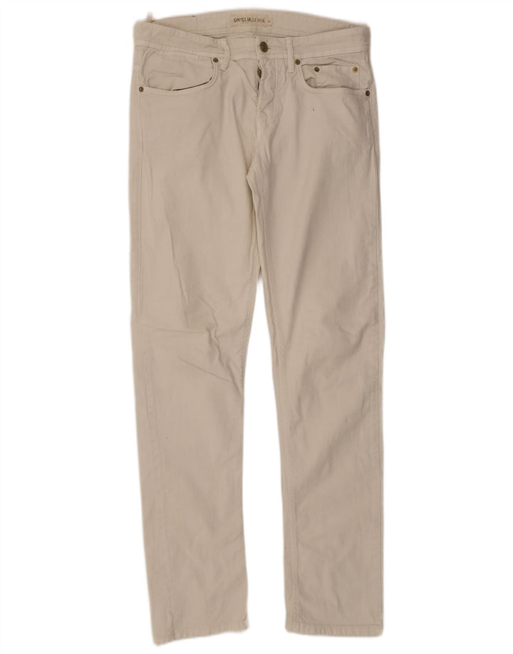 SIVIGLIA Jeans Slim Feminino W33 L33 Algodão Branco