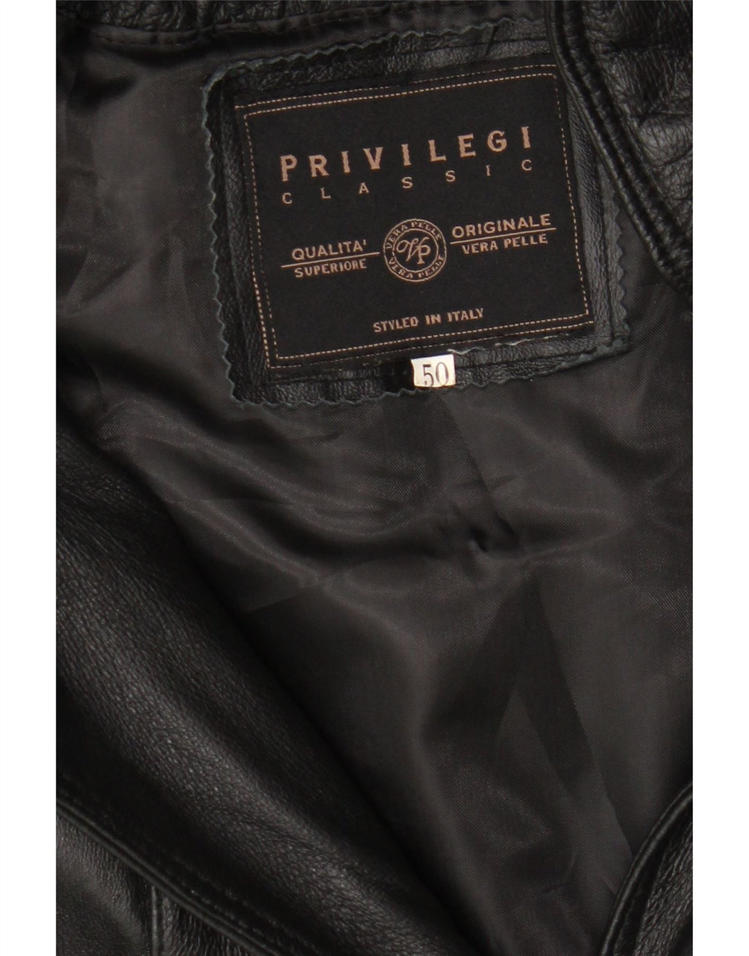 Casaco feminino de couro grande com capuz Privilegi IT 50 XL couro preto