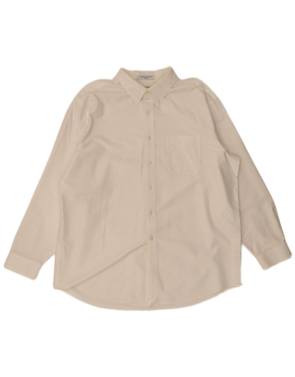 L.L.Bean Camisa masculina com ajuste fino tamanho 17 1/2 XL algodão branco