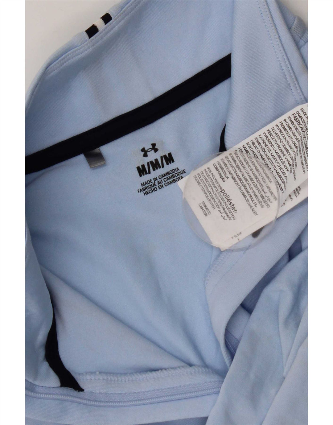 Under Armour Feminino Zip Neck Pullover Treino Top UK 12 Médio Azul