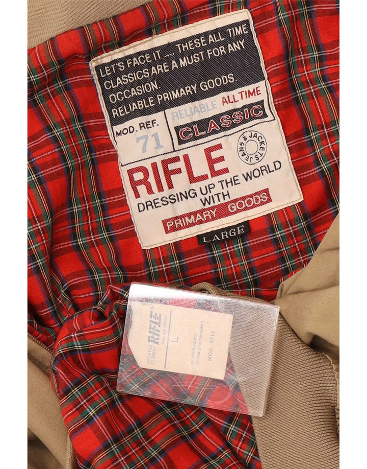 Jaqueta bomber masculina Rifle UK 40 poliéster bege grande