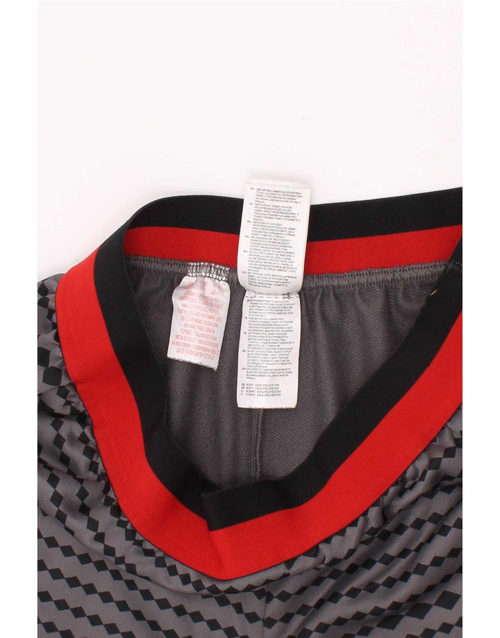Shorts esportivos masculinos Adidas 13-14 anos cinza geométrico poliéster