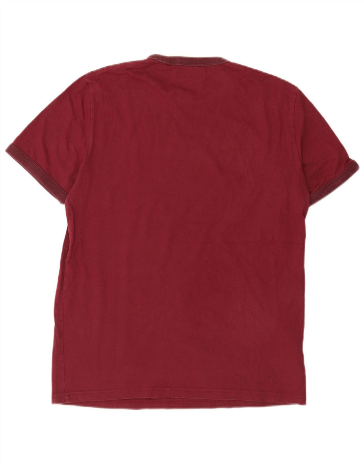 Fred Perry Camiseta masculina Top médio algodão Borgonha