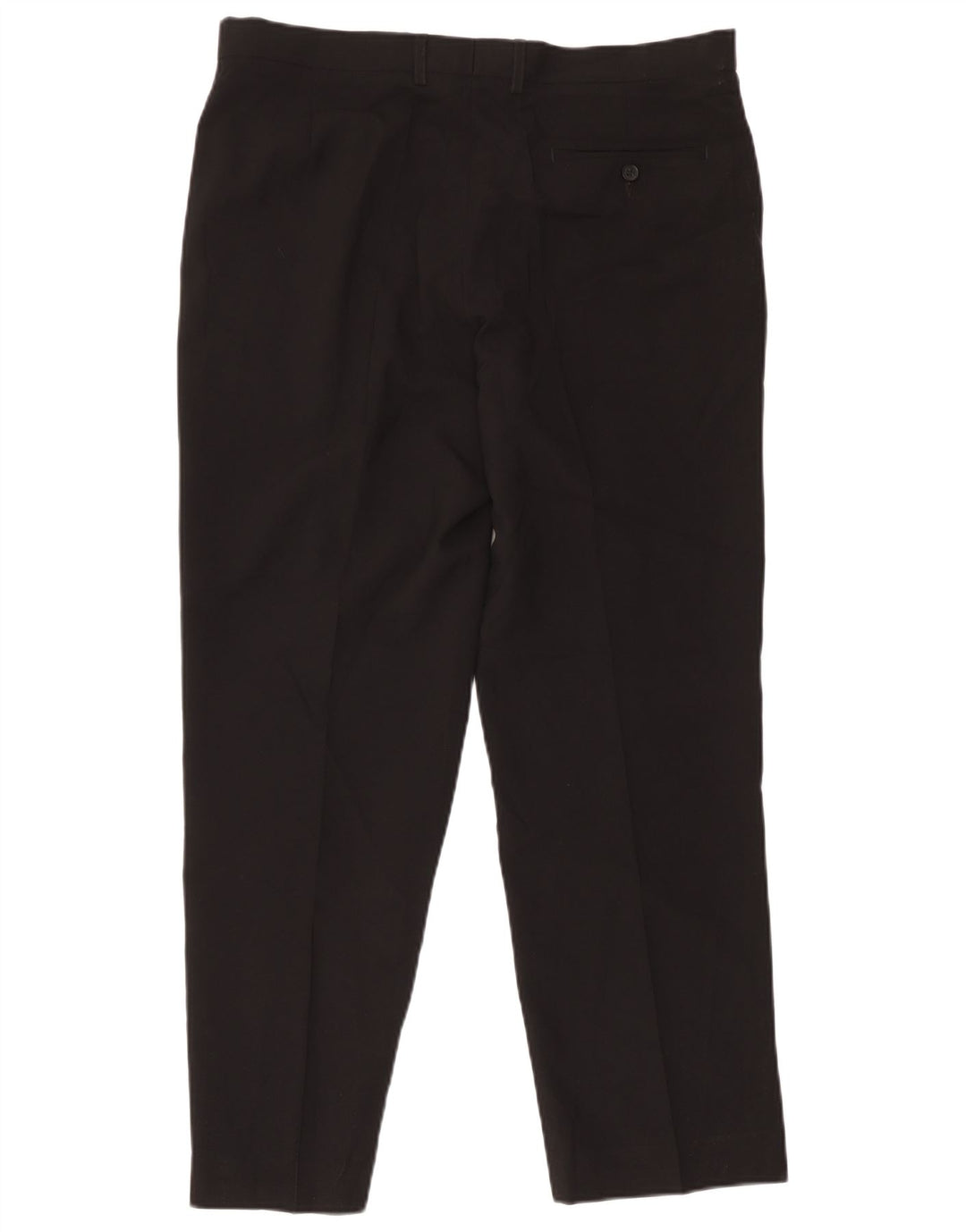 Calça masculina de terno reto Marks & Spencer W36 L31 poliéster preto