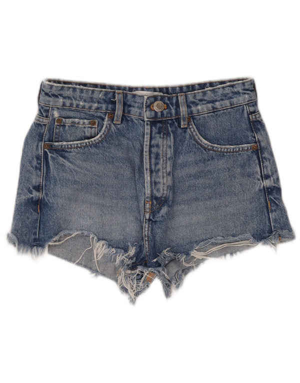 Shorts jeans feminino Zara EU 36 XS W26 azul