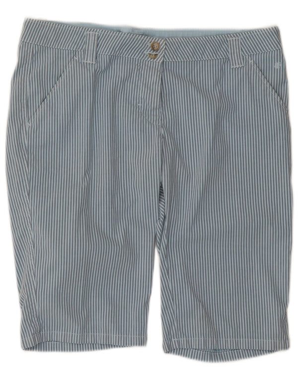 Belfe & Mens Chino Shorts UK 12 Médio W34 Algodão Listrado Azul