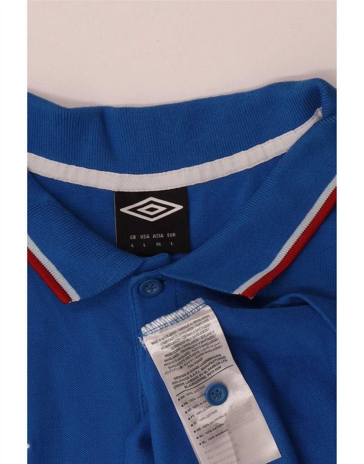 Camisa polo masculina de manga curta Umbro grande algodão azul