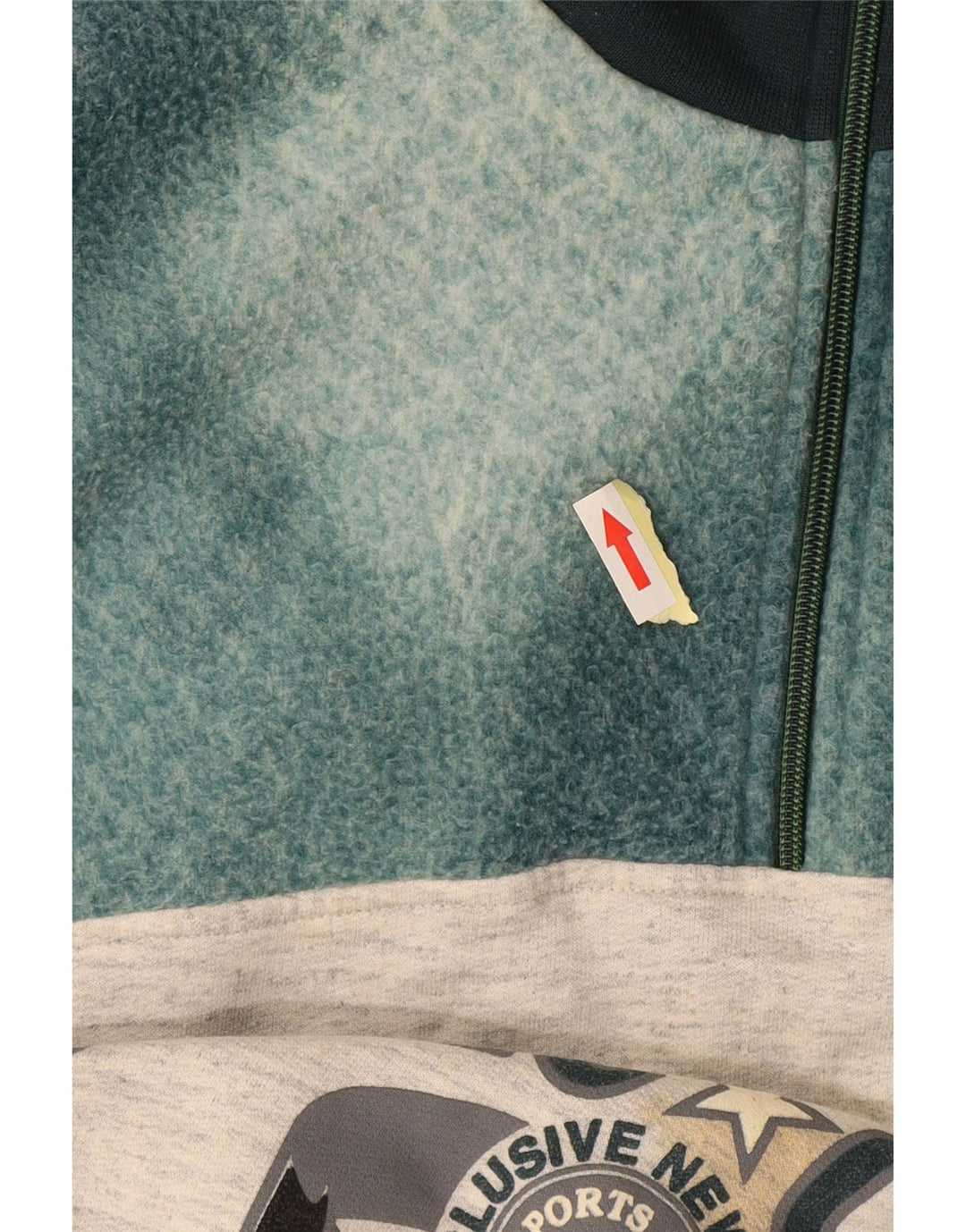 EXTE moletom masculino com zíper e gola alta, grande bloco colorido cinza