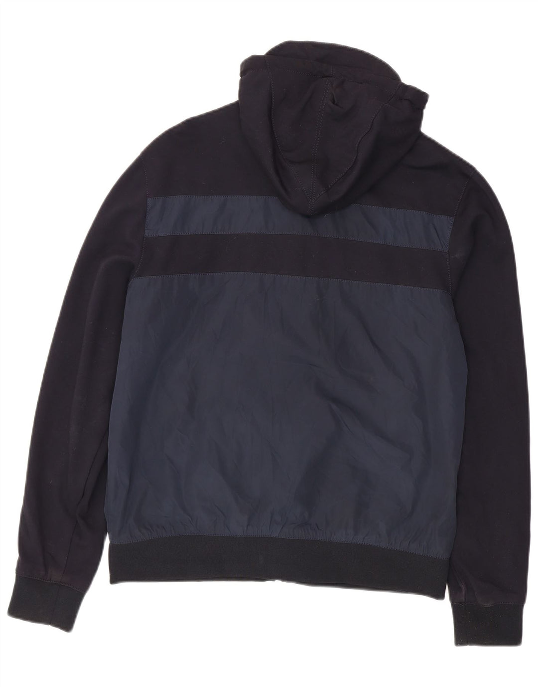 Zara Jaqueta bomber masculina com capuz Reino Unido 42 XL Azul marinho Colourblock Poliéster
