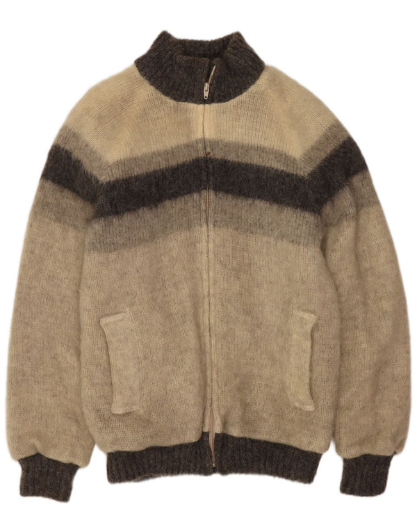 Jaqueta bomber masculina de malha Alafoss Icewool UK 40 grande cinza colorblock inverno