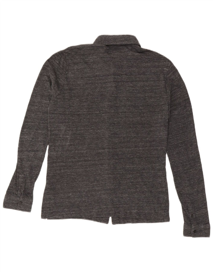 Camisa masculina Reiss algodão manchado cinza médio