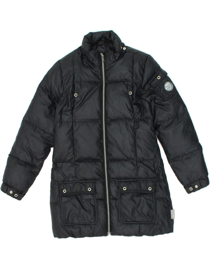 CHAMPION Girls Padded Coat 9-10 Years Medium Black Nylon Vintage Champion and Second-Hand Champion from Messina Hembry 