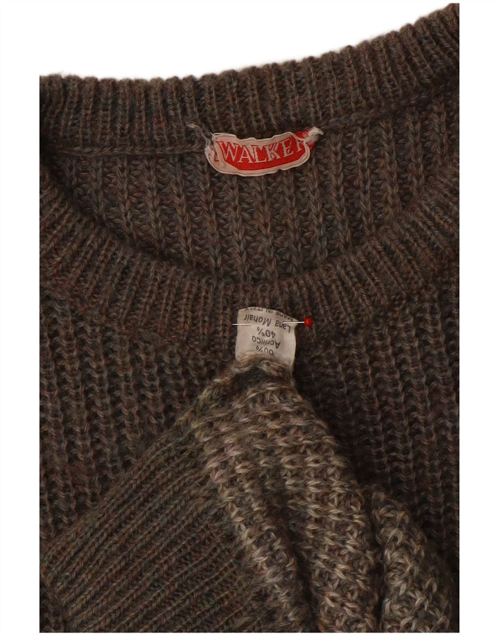 Suéter masculino Walker com gola redonda e acrílico grande cinza colorido