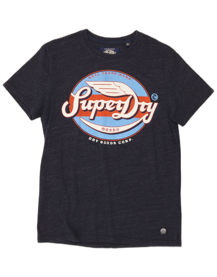 Camiseta gráfica masculina Superdry Top médio algodão azul marinho