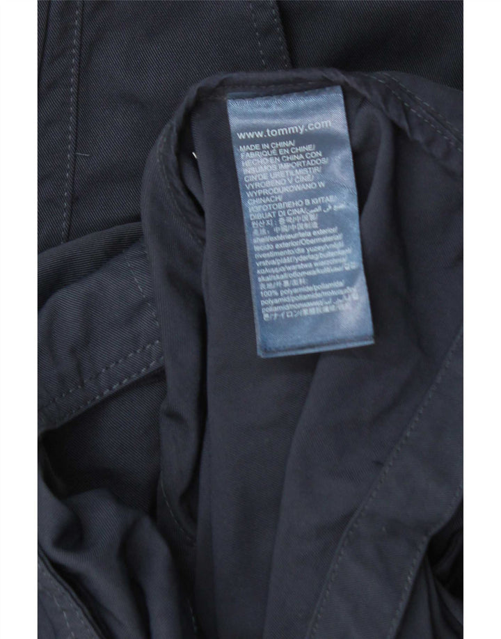 Jaqueta de chuva masculina Tommy Hilfiger com capuz Reino Unido 38 médio azul marinho poliamida