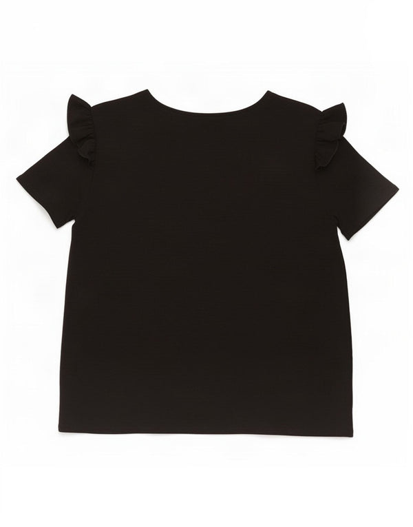 Blusa feminina Zara UK 12 poliéster preto médio