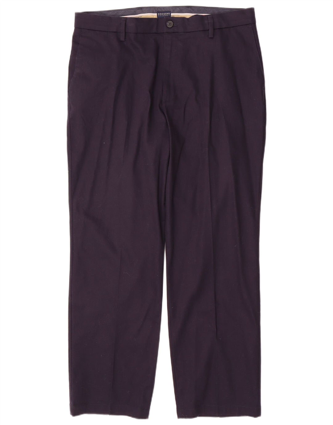 Calça Chino masculina DOCKERS reta clássica ajuste W36 L30 algodão azul marinho