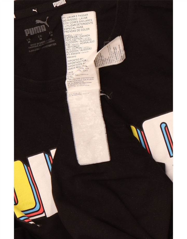 Camiseta masculina PUMA Graphic Top médio preto algodão esportivo