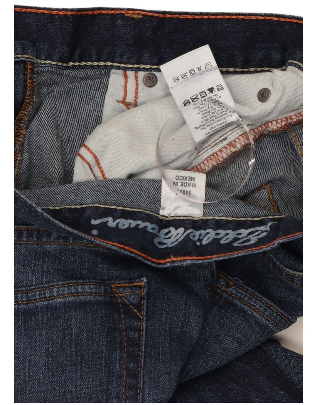 Eddie Bauer Calça jeans reta masculina W34 L32 algodão azul