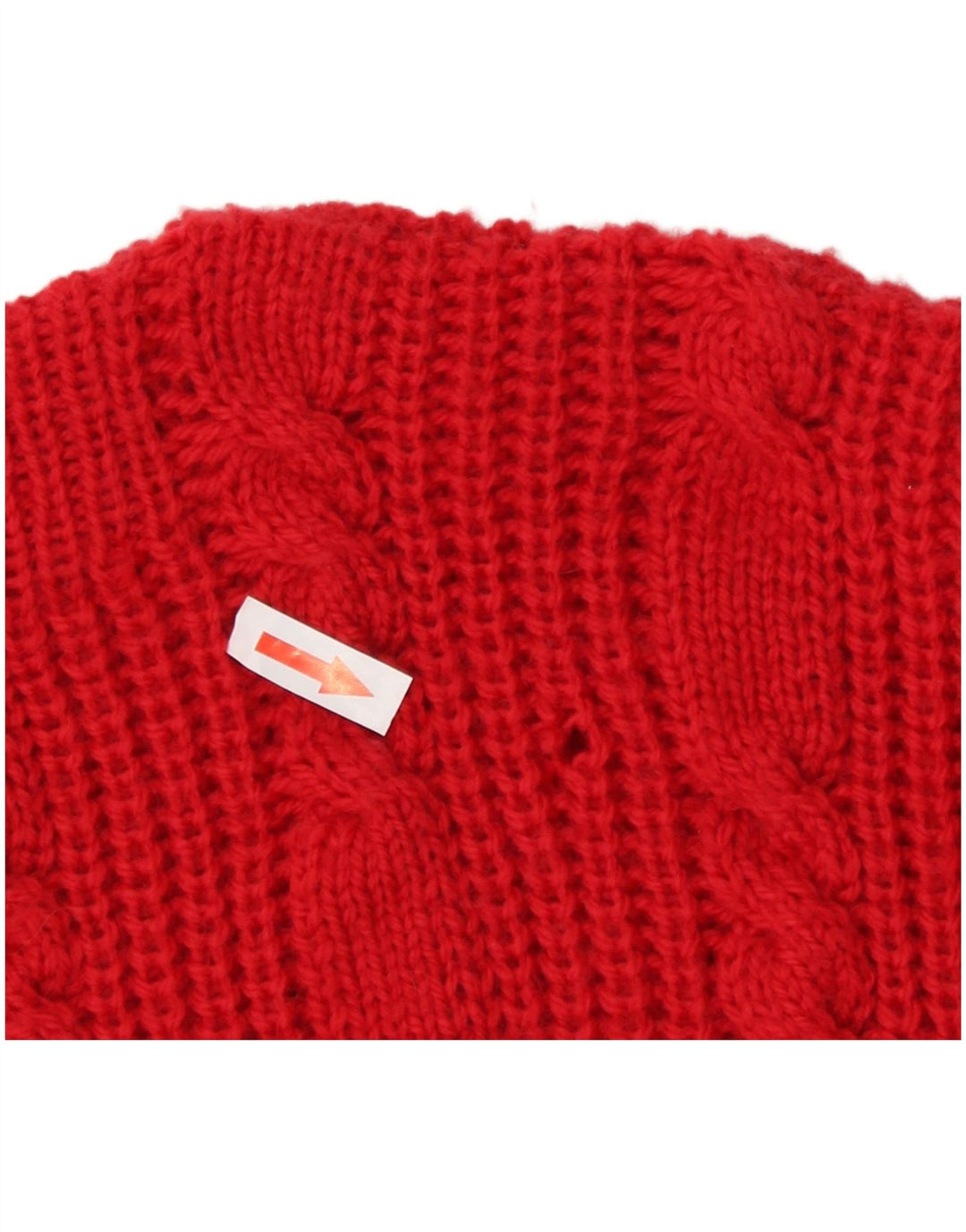 Suéter feminino vintage com gola canoa UK 12 vermelho médio