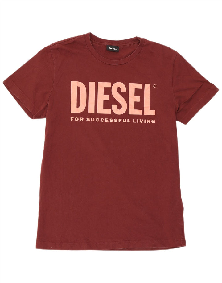 Camiseta masculina Diesel Graphic Top Médio Algodão Borgonha