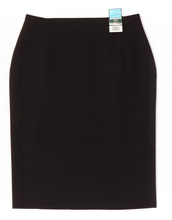 Saia lápis feminina Marks & Spencer Reino Unido 14 médio W28 viscose preta
