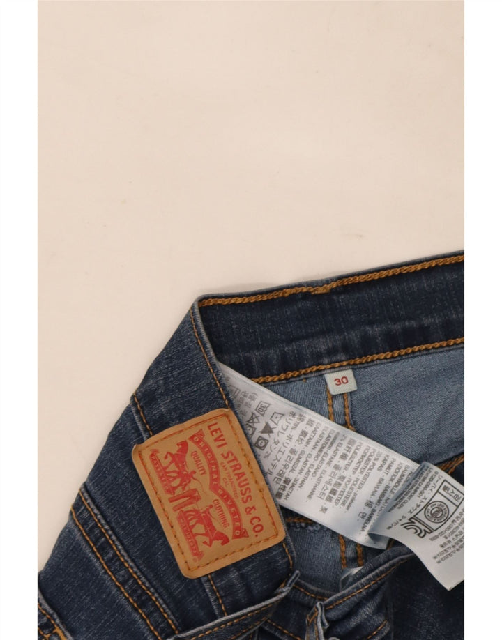 Shorts jeans feminino Levi's W30 algodão azul médio