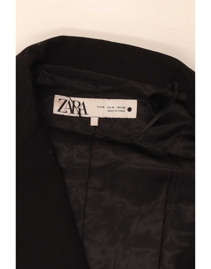 Jaqueta blazer feminina Zara com 2 botões Reino Unido 14 viscose preta média