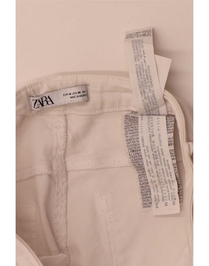 Zara Jeans Slim Feminino EU 40 Médio W30 L28 Algodão Branco