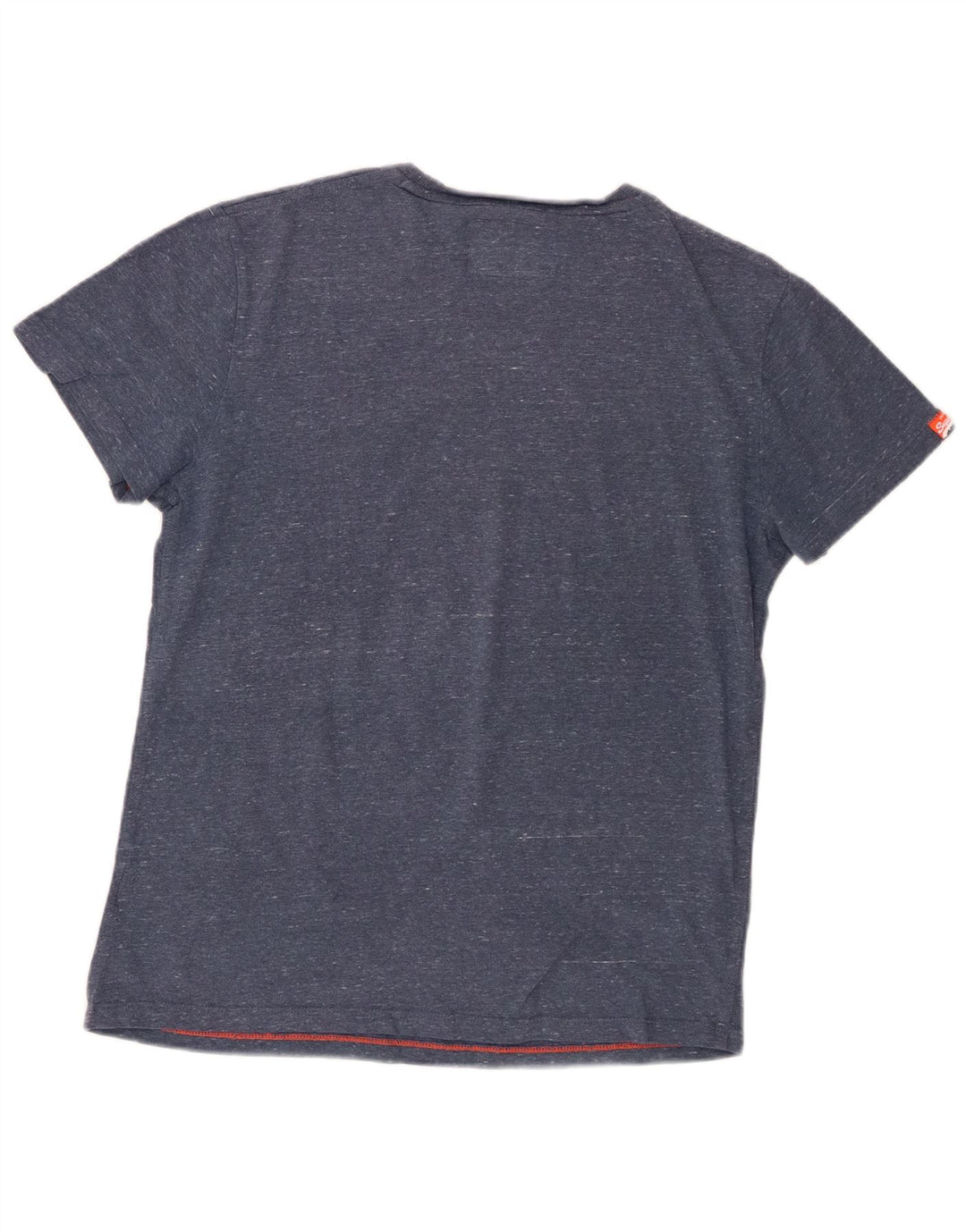 Camiseta masculina Superdry Top grande algodão manchado azul