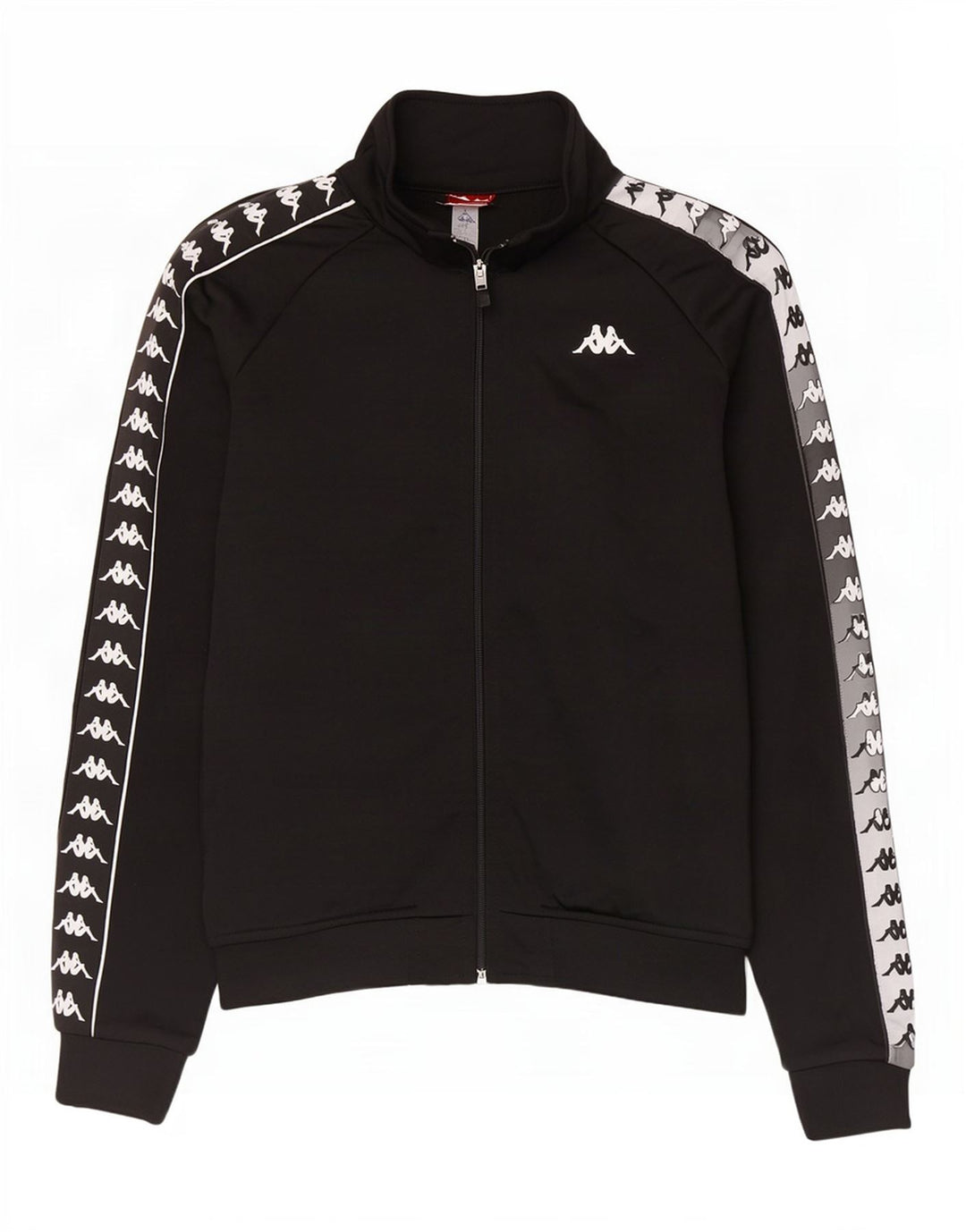 Kappa Mens Graphic Tracksuit Top Jaqueta Médio Preto Colourblock Poliéster