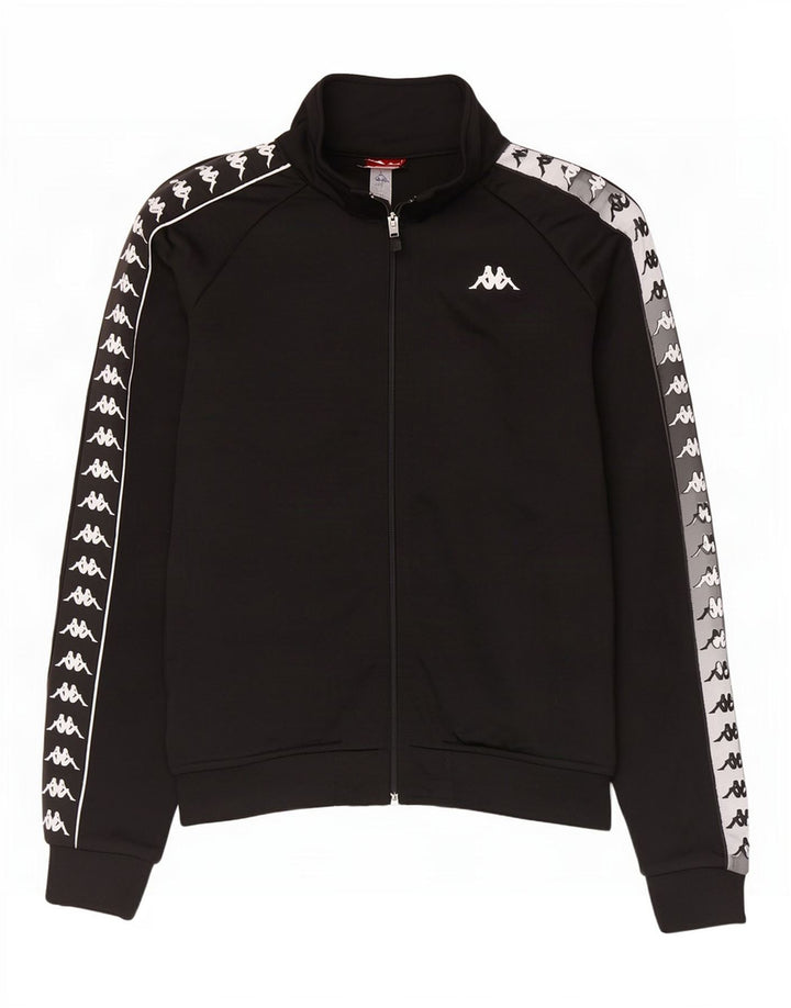 Kappa Mens Graphic Tracksuit Top Jaqueta Médio Preto Colourblock Poliéster