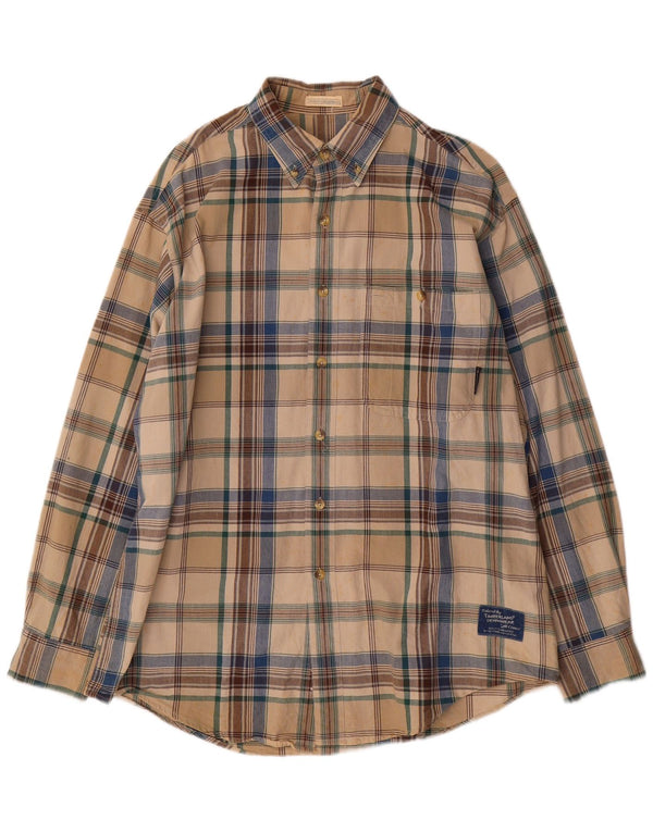 Camisa masculina Weathergear Timberland XL algodão xadrez bege
