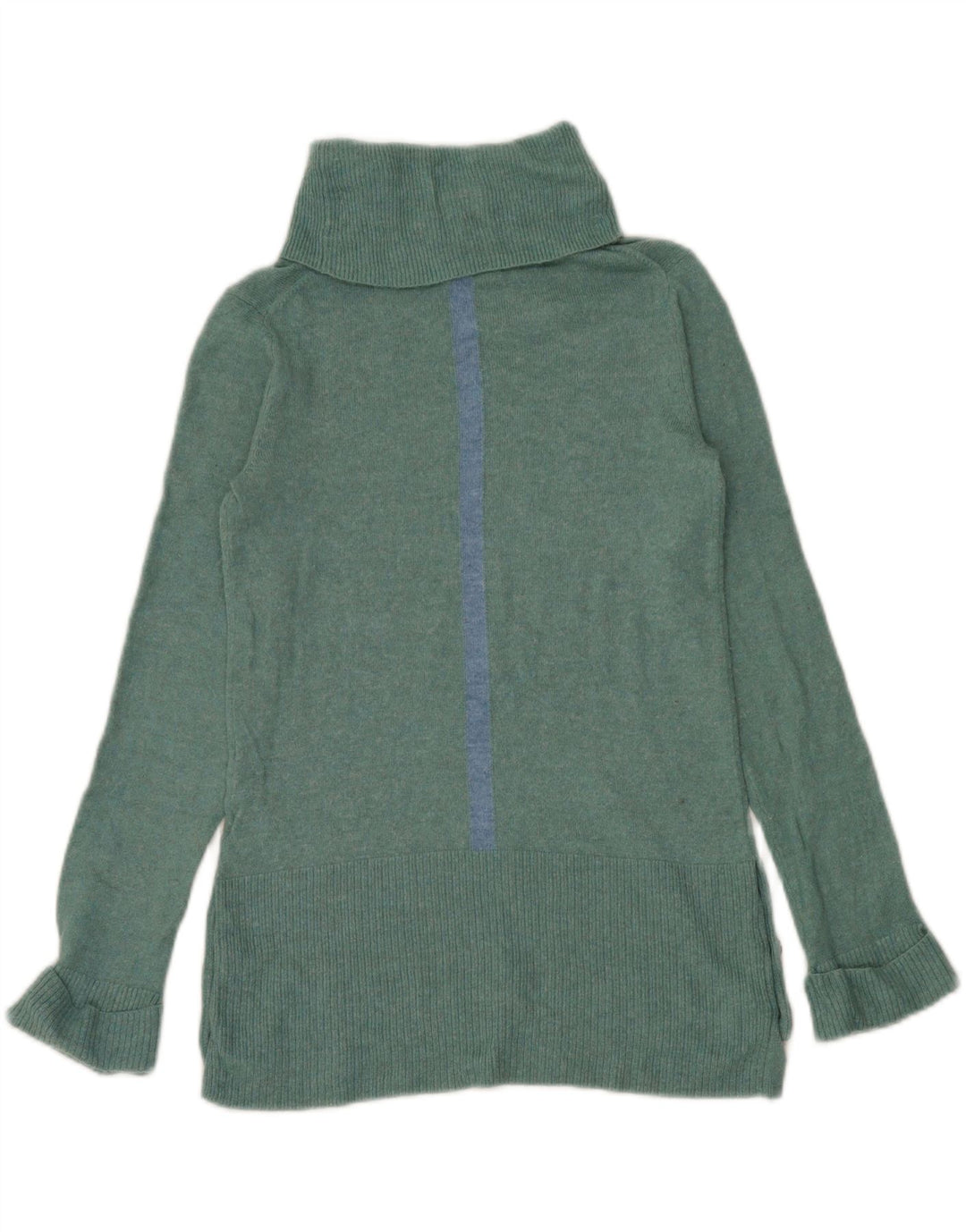 Suéter feminino com gola redonda e material branco Reino Unido 8 nylon verde pequeno