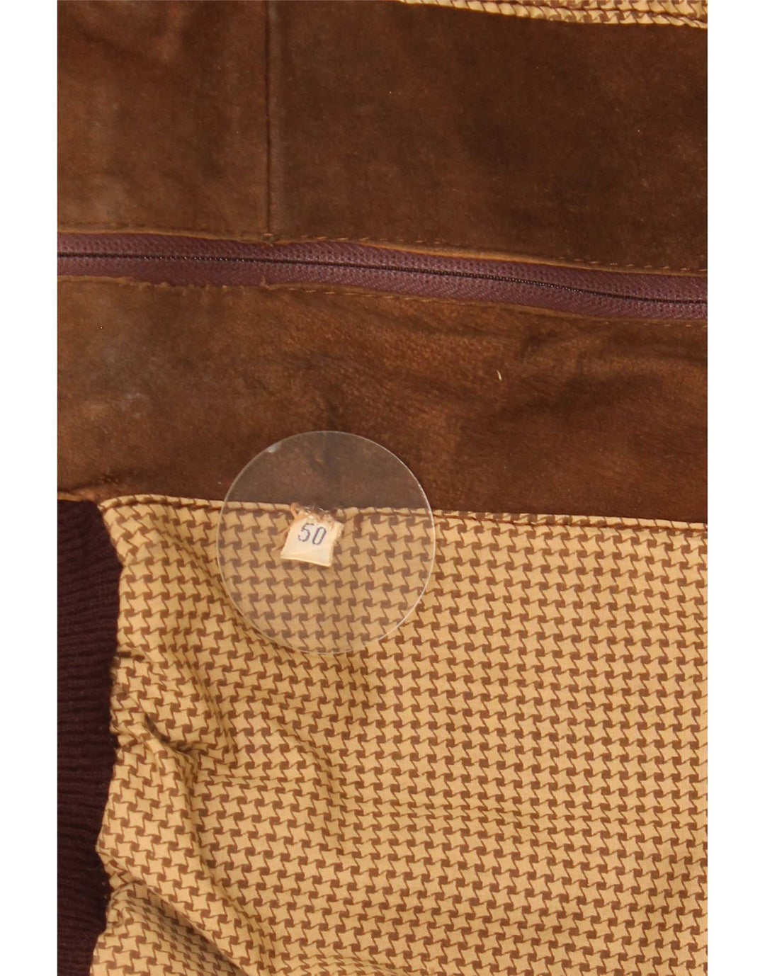 Jaqueta bomber masculina vintage de camurça IT 50 grande marrom