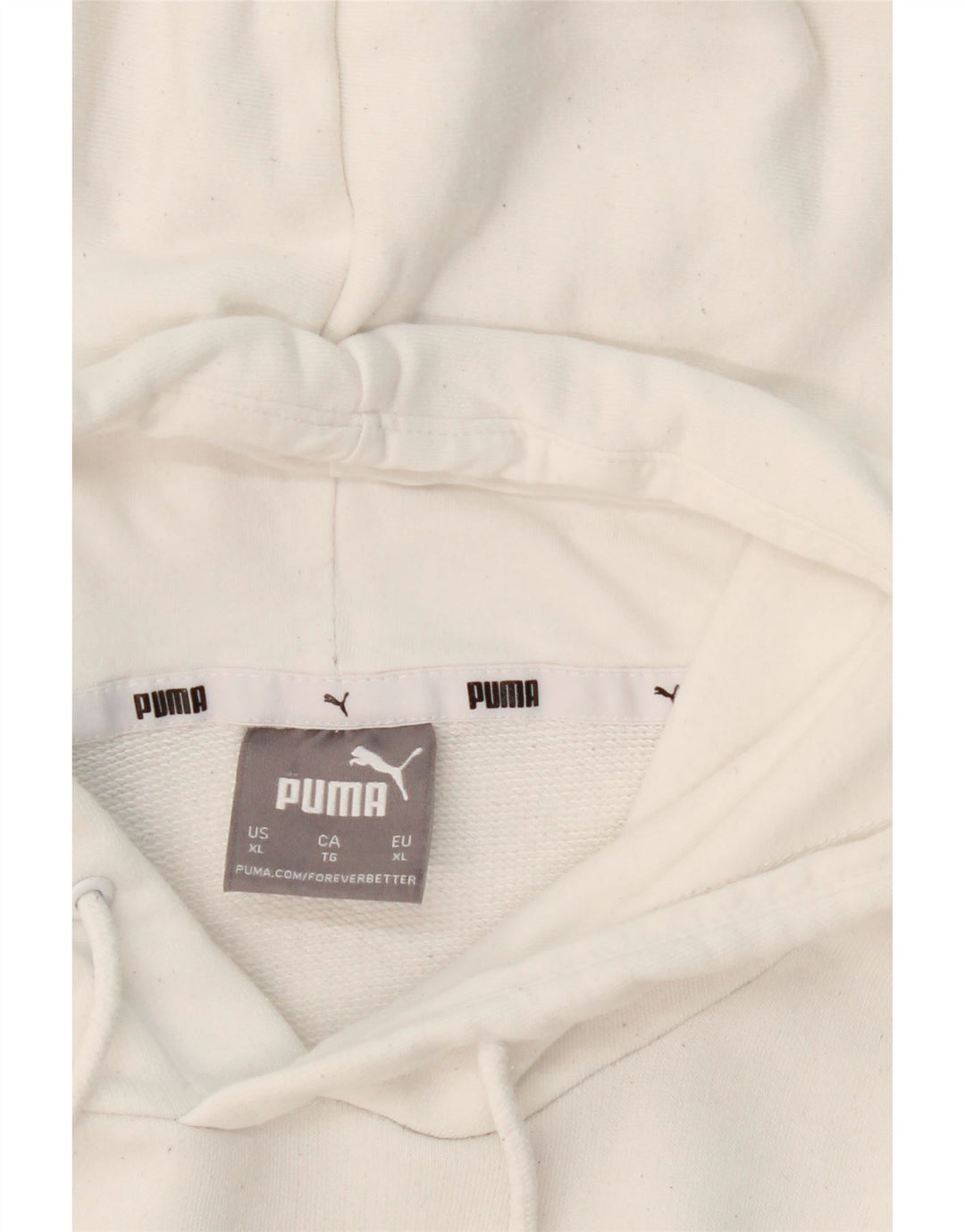 PUMA Mens Graphic Hoodie Jumper XL White Cotton Vintage Puma and Second-Hand Puma from Messina Hembry 
