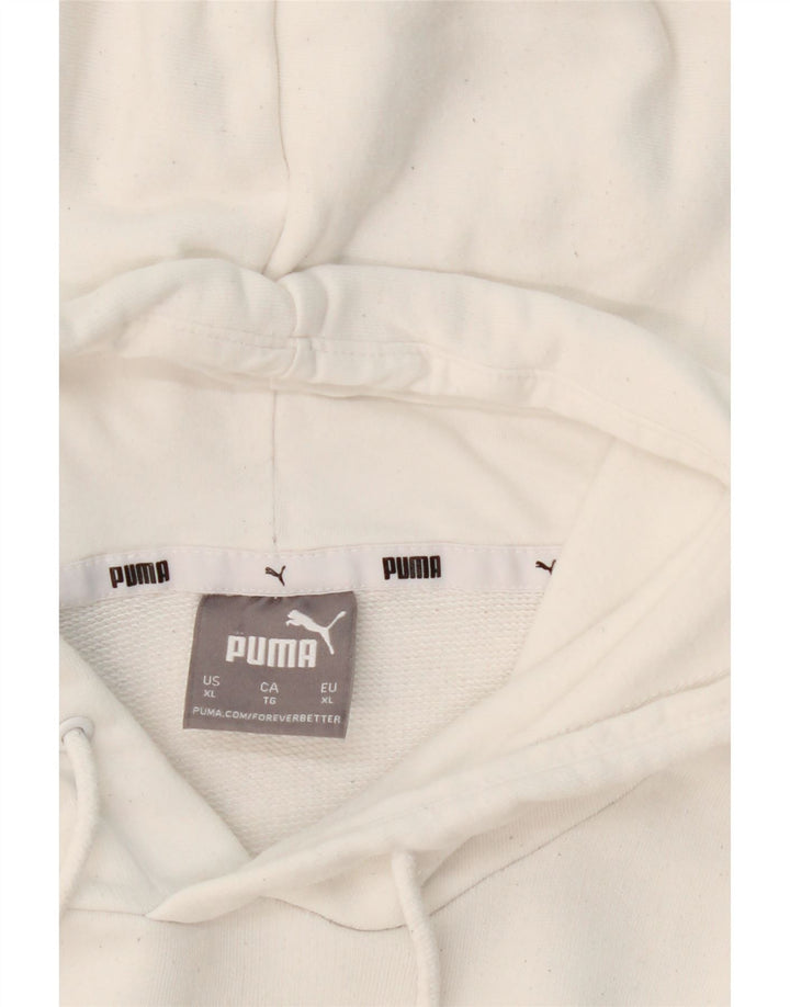 PUMA Mens Graphic Hoodie Jumper XL White Cotton Vintage Puma and Second-Hand Puma from Messina Hembry 
