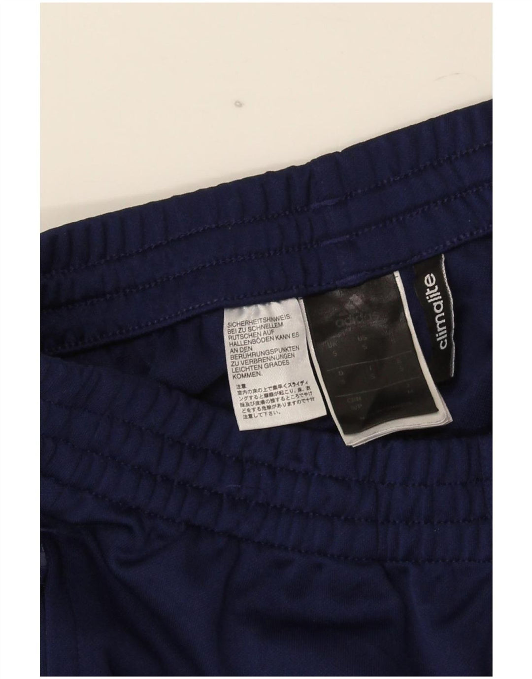 Calça de treino masculina Adidas Climalite pequena azul marinho poliéster