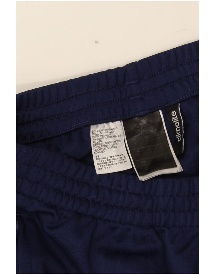 Calça de treino masculina Adidas Climalite pequena azul marinho poliéster