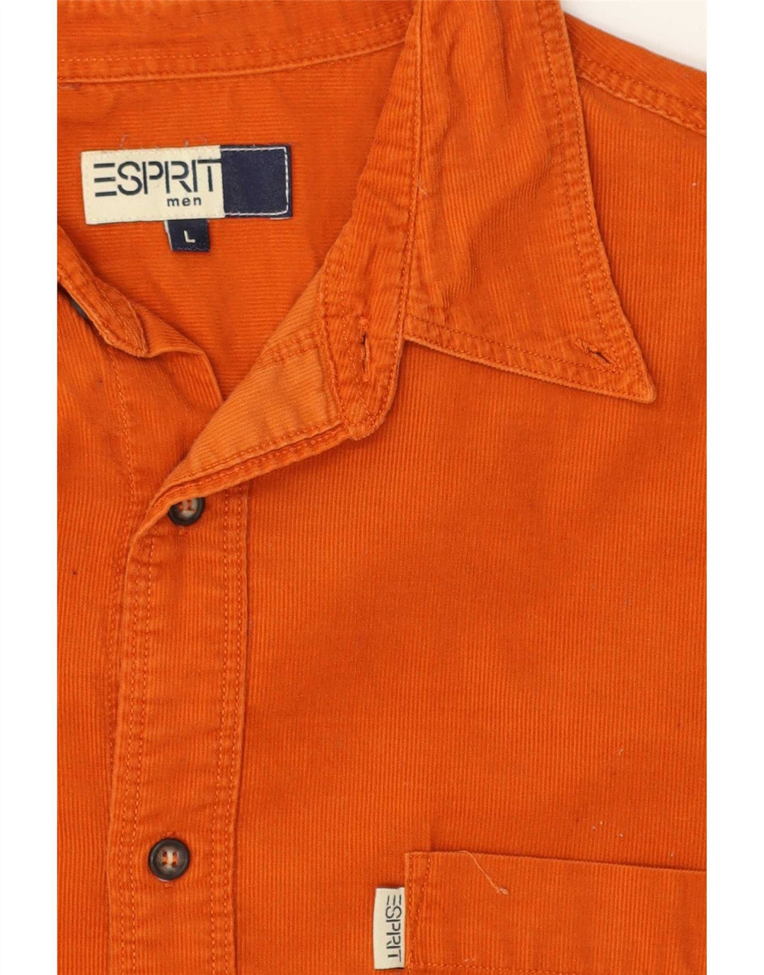 Camisa masculina de veludo Esprit grande laranja