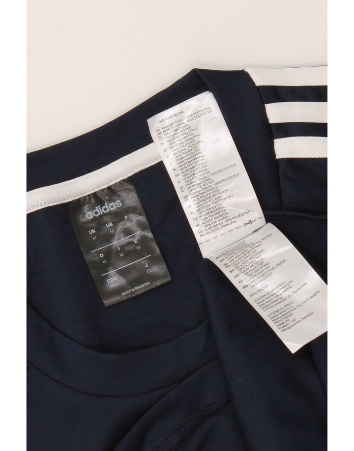 Camiseta masculina Adidas Climalite Top médio azul marinho poliéster