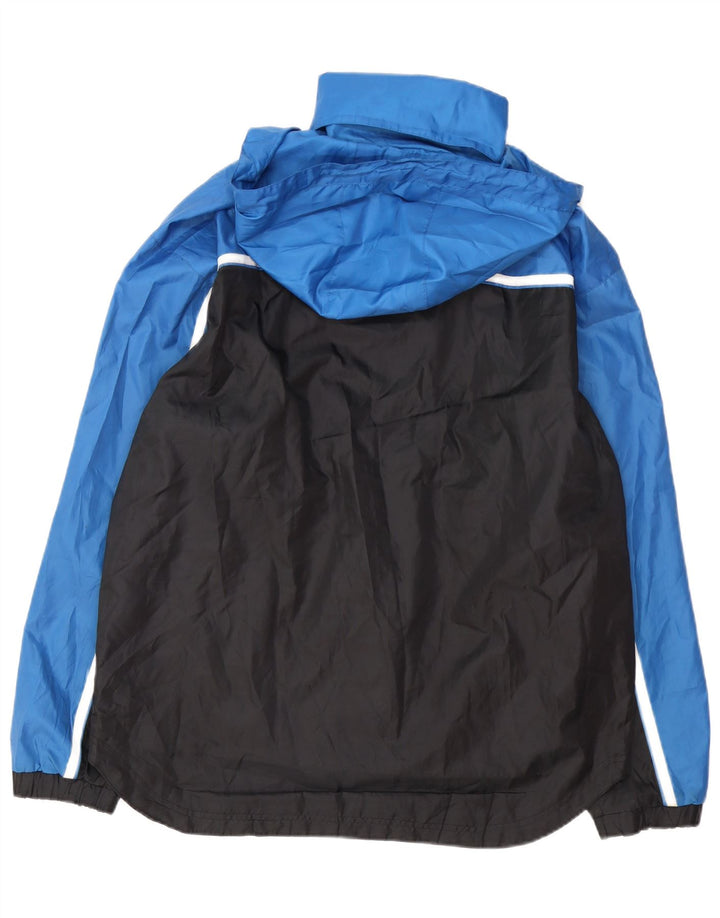 Jaqueta de chuva masculina Fila com capuz Reino Unido 40 grande bloco colorido azul marinho nylon