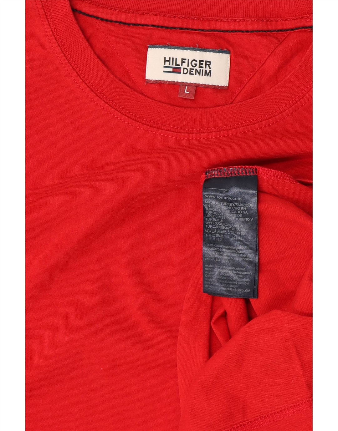 Tommy Hilfiger Camiseta masculina grande de algodão vermelho