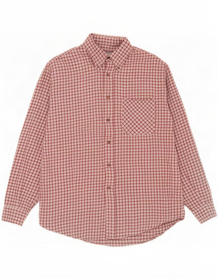 Camisa masculina vintage de flanela XL Borgonha xadrez